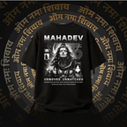 Mahadev oversized cotton t-shirt black back view