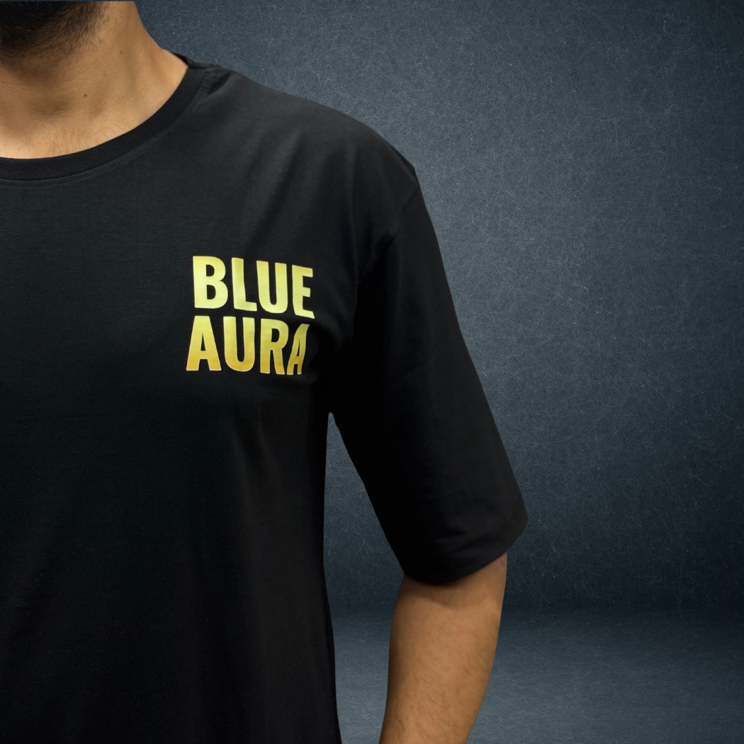 Blue Aura Oversized T-Shirt — Mumbai Cricket Streetwear | Prospera Clothing