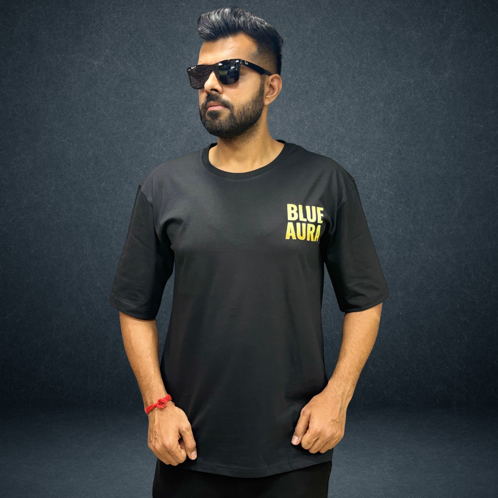 Blue Aura Oversized T-Shirt — Mumbai Cricket Streetwear | Prospera Clothing