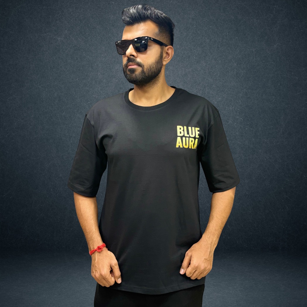 Blue Aura Oversized T-Shirt — Mumbai Cricket Streetwear | Prospera Clothing