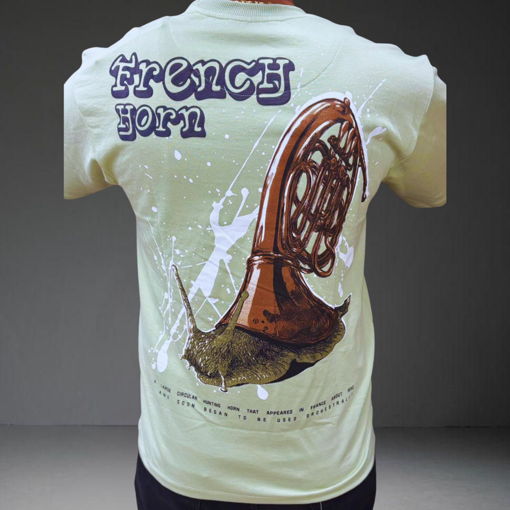 Pista green back print graphic design detail Prospera tee