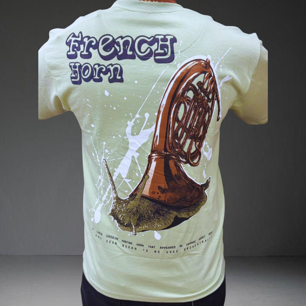 Pista green back print graphic design detail Prospera tee