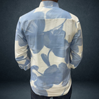 Men's Abstract Brush Art Printed Cotton Shirt — Dusty Rose | Warm Taupe | Sky Blue | Prosperaclothing