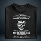 Women's black oversized graphic t-shirt  Two Sides skull print  wife quote tee - Prospera Clothing