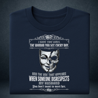  Women's navy blue oversized graphic t-shirt folded Two Sides husband wife quote print - Prospera Clothing India