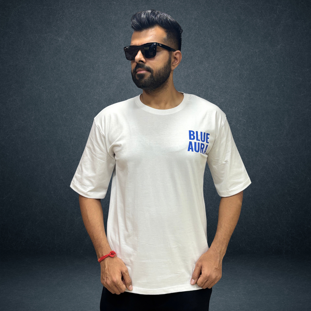 Blue Aura Oversized T-Shirt — Mumbai Cricket Streetwear | Prospera Clothing