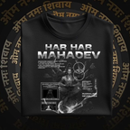 Oversized Mahadev black streetwear t-shirt for men and women