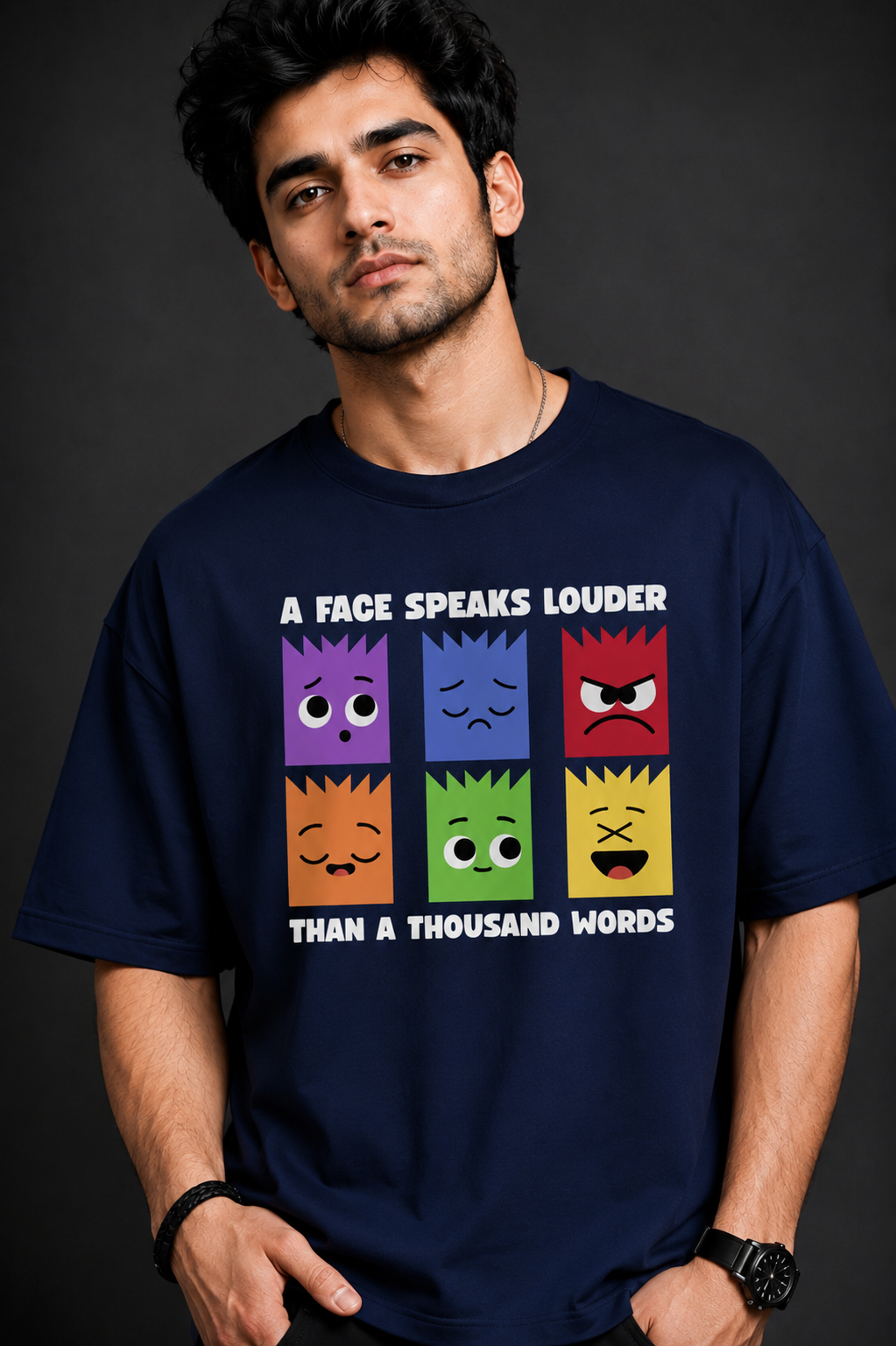 A Face Speaks Louder Oversized Unisex Streetwear Tshirt| Prospera