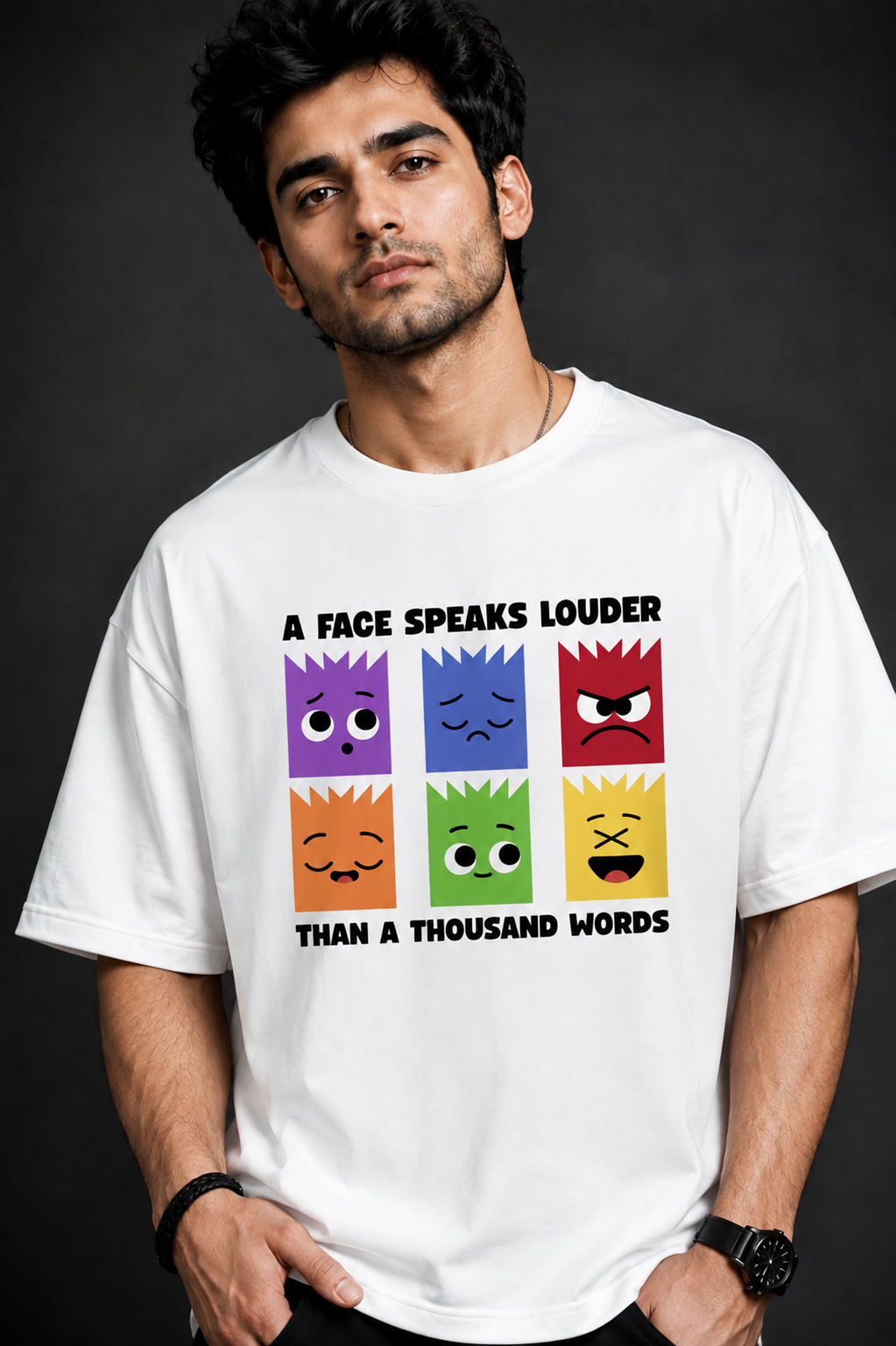 A Face Speaks Louder Oversized Unisex Streetwear Tshirt| Prospera
