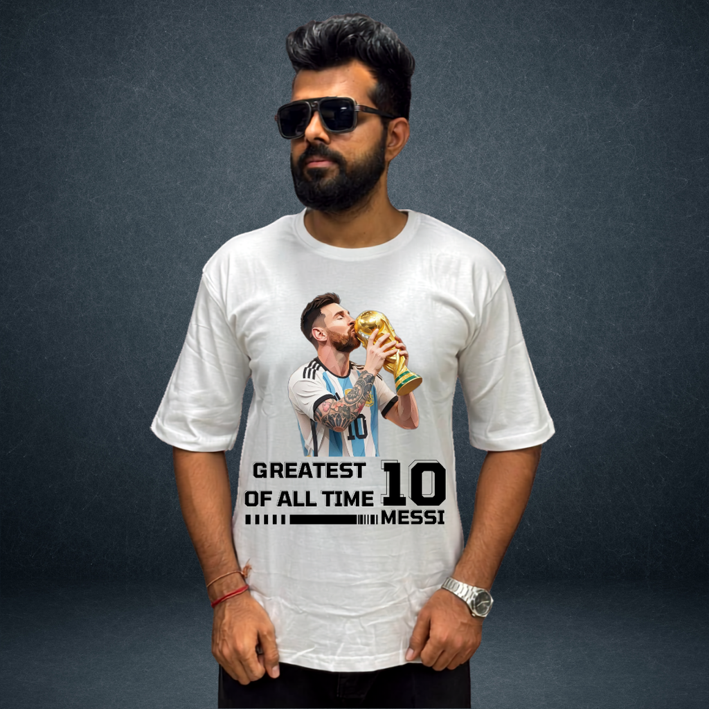Greatest Of All Time Messi Oversized Unisex T-Shirt | Prospera Clothing