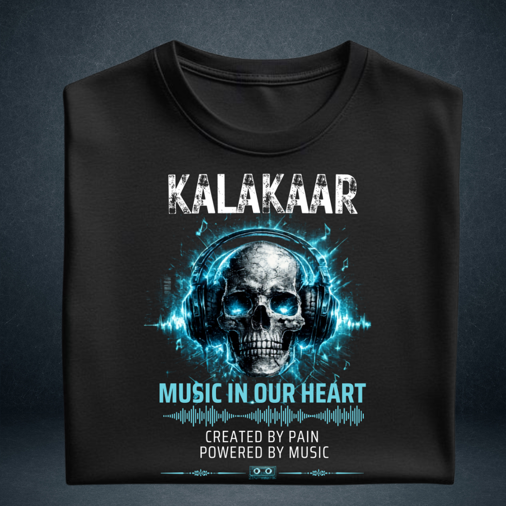  Kalakaar folded black oversized graphic t-shirt - Prospera Clothing streetwear