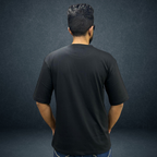 Kalakaar black oversized t-shirt back view 240 GSM cotton men's streetwear India