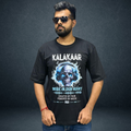 Men wearing Kalakaar black oversized graphic t-shirt - Prospera Clothing streetwear