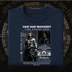Mahadev oversized t-shirt navy blue premium cotton streetwear
