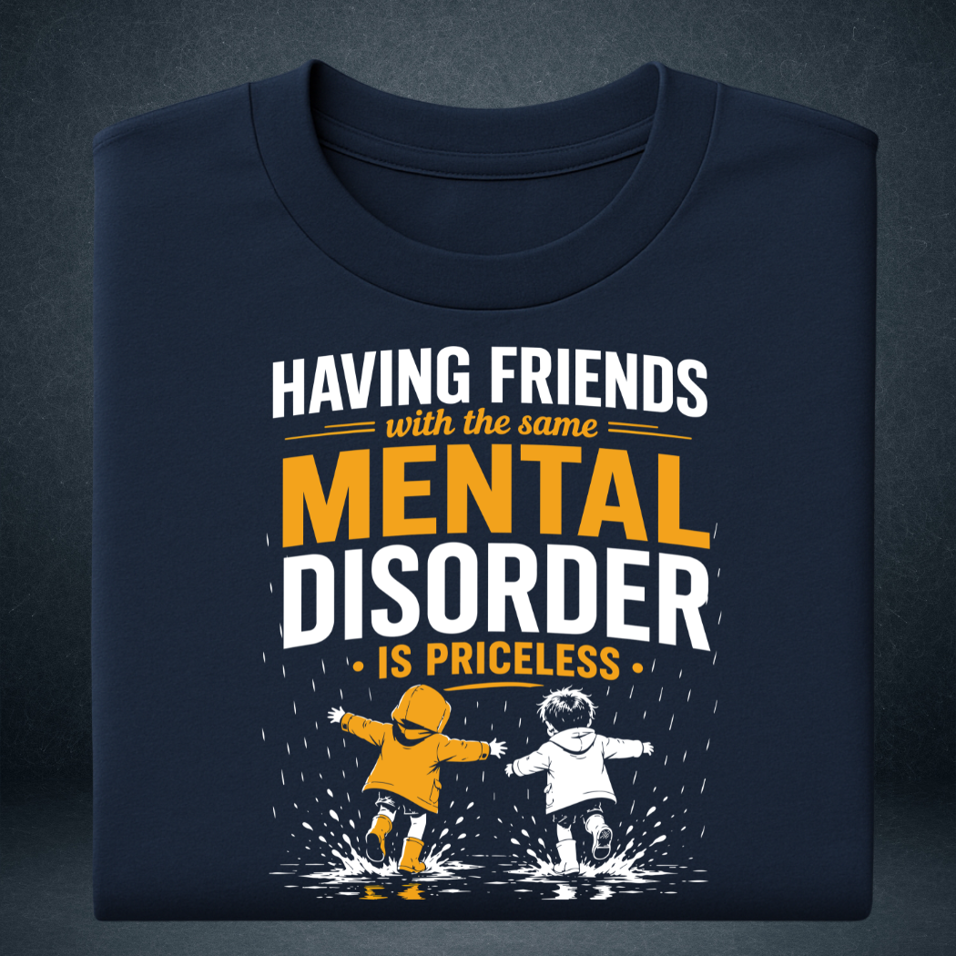 Funny Friendship Oversized T-Shirt navy colour fold Prospera Clothing
