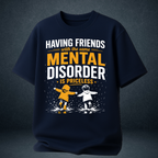 Funny Friendship Oversized T-Shirt front open navy blue colour from Prospera Clothing