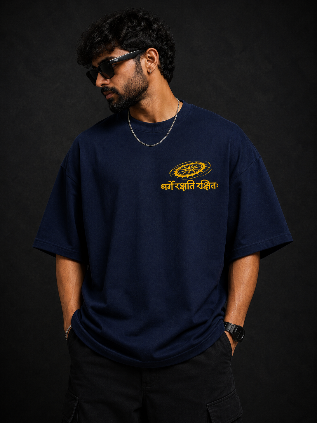 Dharmo Rakshati Krishna Oversized T-Shirt | Prospera