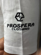 prospera embroidery sleeve  bal Krishna with flute and peacock feather on white cotton t-shirt with bagwadgita slok