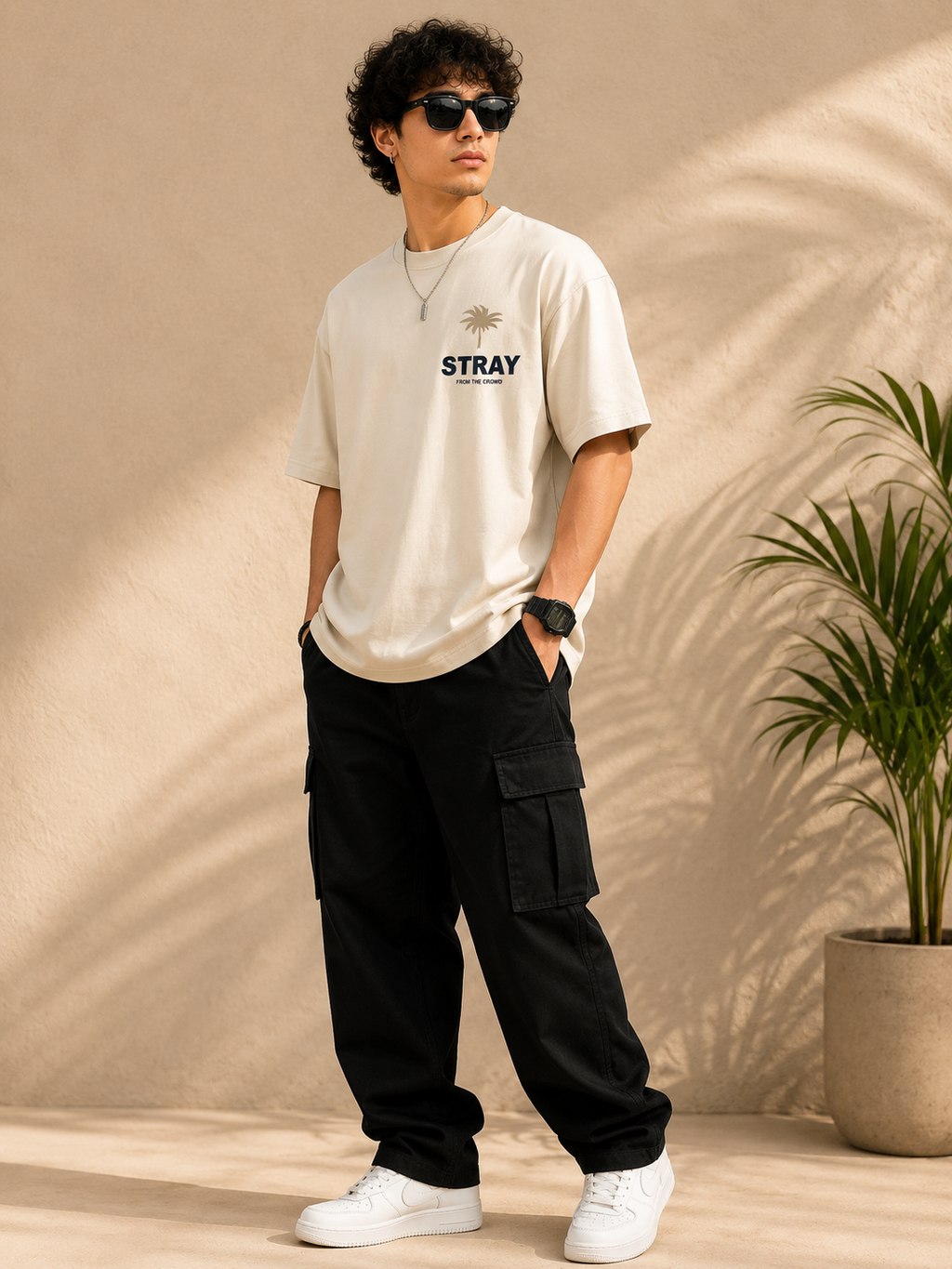 stray from the crowd oversized tshirt men front view unisex streetwear india prospera clothing