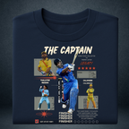 The Captain MSD tribute navy blue graphic tee folded view Prospera Clothing India