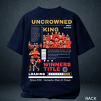 Uncrowned King oversized t-shirt navy blue back graphic - Punjab Kings IPL fan drop by Prospera Clothing