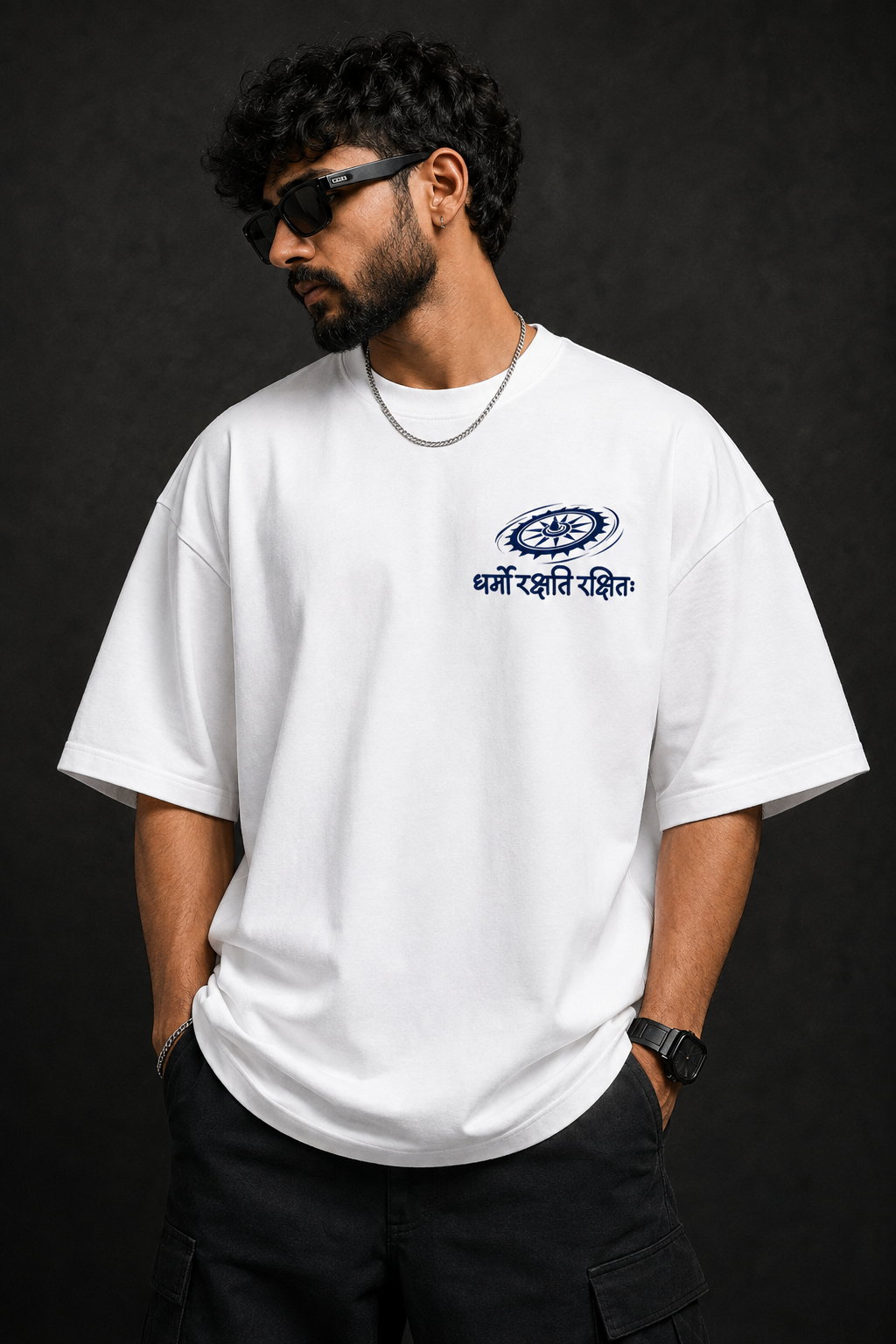 Dharmo Rakshati Krishna Oversized T-Shirt | Prospera