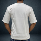 white model wear back side  tshirt the warrior shivaji for prospera clothing