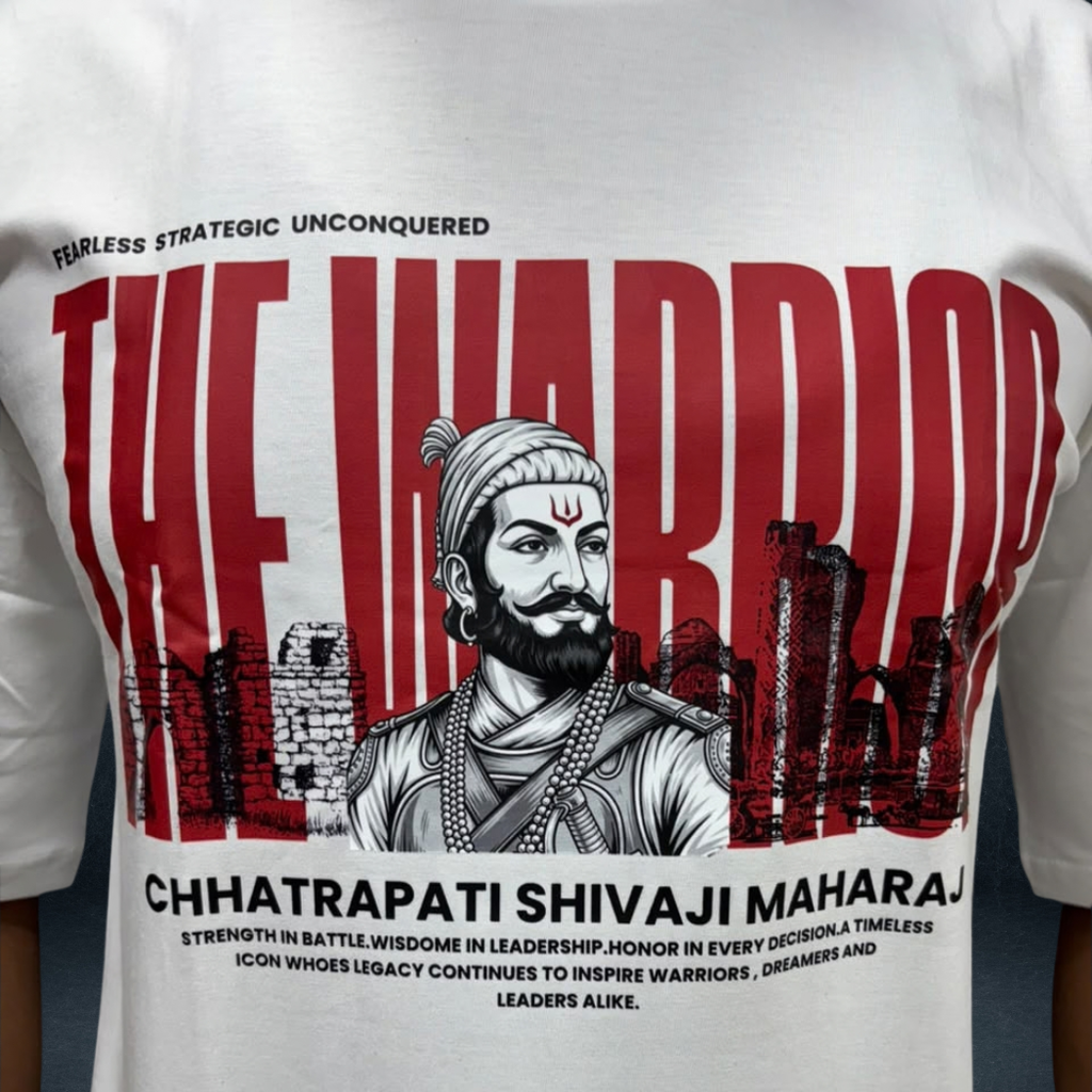 white model wear close up tshirt the warrior shivaji for prospera clothing